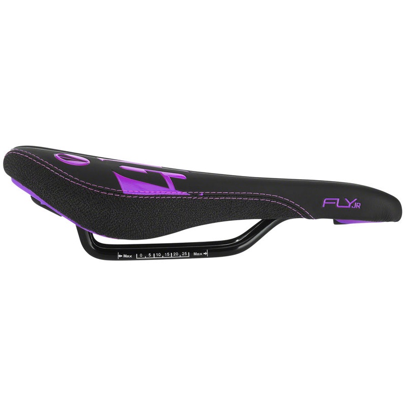 SDG Fly Jr Saddle Steel Rails - Blk/Purple
