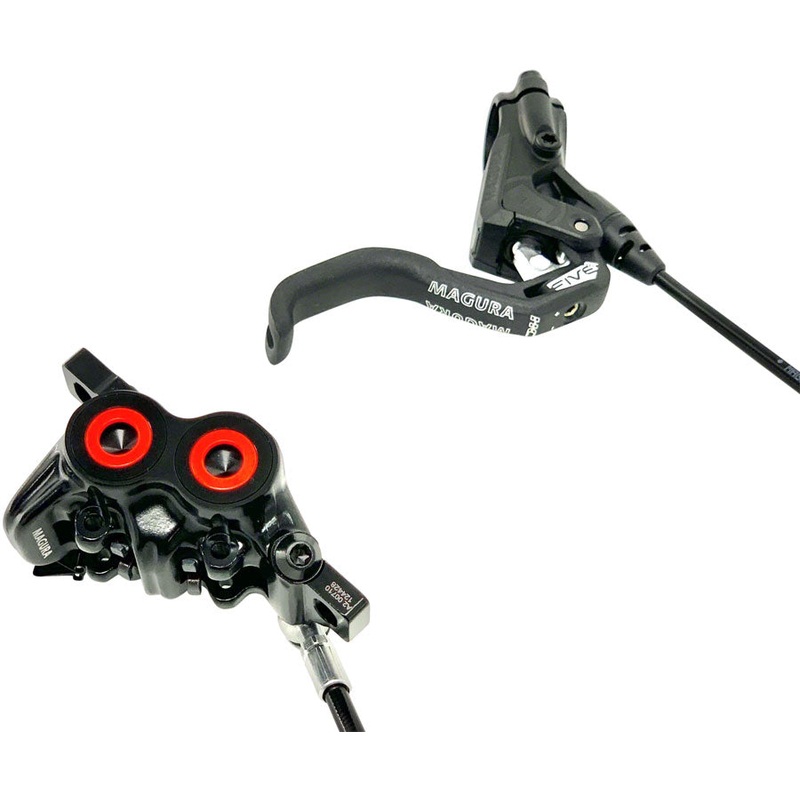Magura MT5 HC Disc Brake Lever -  Front Rear Hydraulic Post Mount BLK/Neon Red