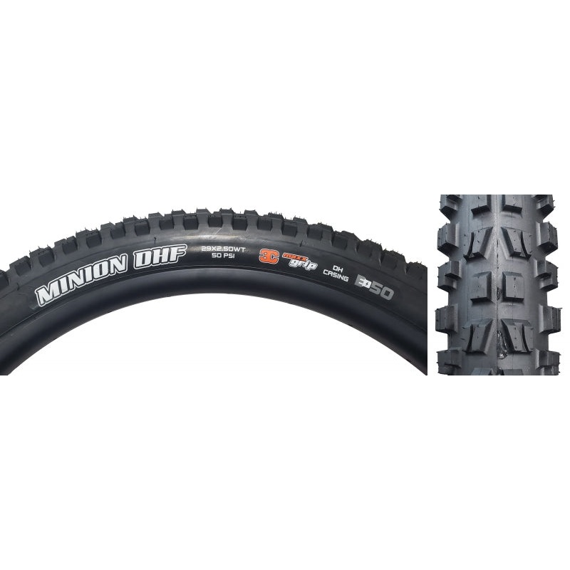 Maxxis Minion DHF Tire - 29 x 2.50 Tubeless Folding BLK 3CG DH Wide Trail E-50
