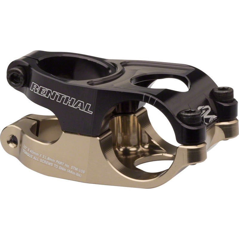 Renthal Duo Stem - 40mm 31.8 Clamp +/-10 1 1/8" Aluminum Black/Gold
