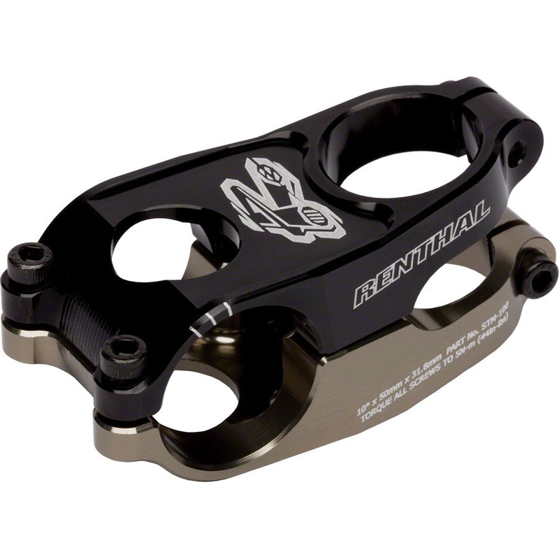 Renthal Duo Stem - 50mm 31.8 Clamp +/-10 1 1/8" Aluminum Black/Gold