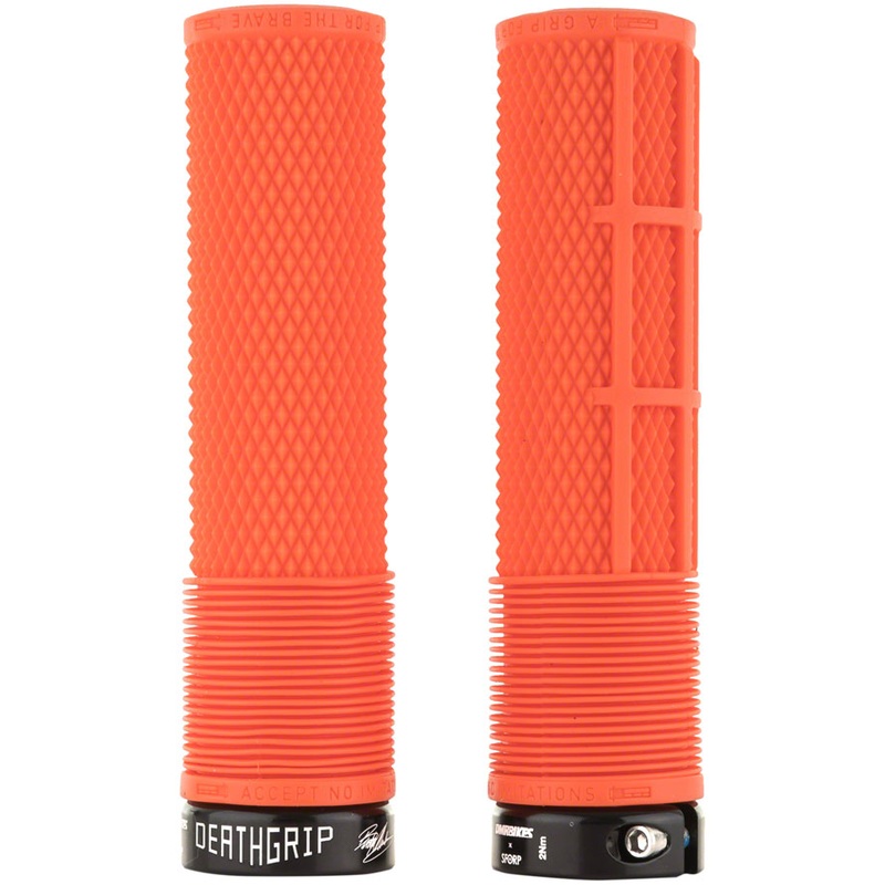 DMR DeathGrip Flangeless Grips - Thick Lock-On Orange