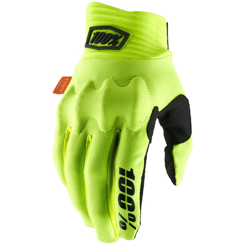 100% Cognito Gloves - Flourescent Yellow/Black Full Finger Mens Small