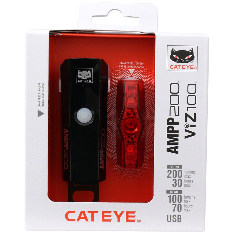 CatEye AMPP200/ViZ100 Headlight/Taillight Set - Black