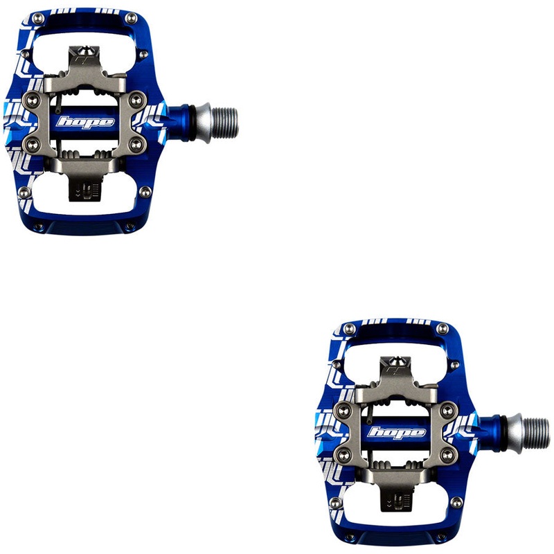 Hope Union TC Pedals - Dual Sided Clipless with Platform 9/16" Blue