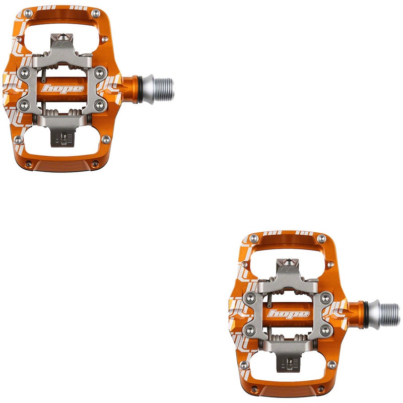 Hope Union TC Pedals - Dual Sided Clipless with Platform 9/16" Orange