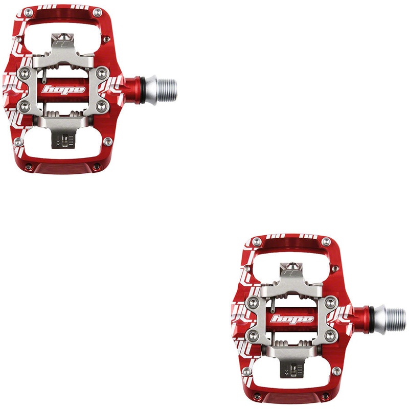 Hope Union TC Pedals - Dual Sided Clipless with Platform 9/16" Red