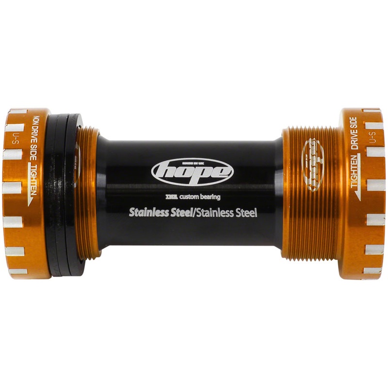 Hope BSA Threaded Bottom Bracket - 68/73mm For 24mm Spindle Stainless Orange