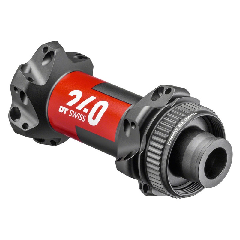 DT Swiss 240 Front Hub - 12 x 100mm Center-Lock Black/Red 24H