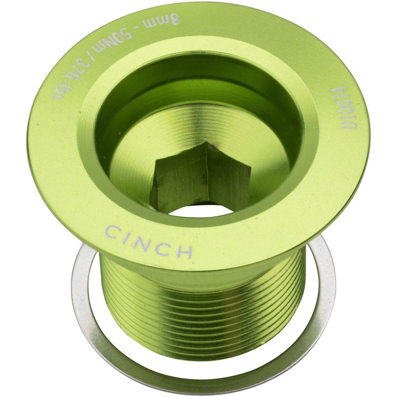 RaceFace CINCH Crank Bolt with Washer - NDS M18 Gloss Green