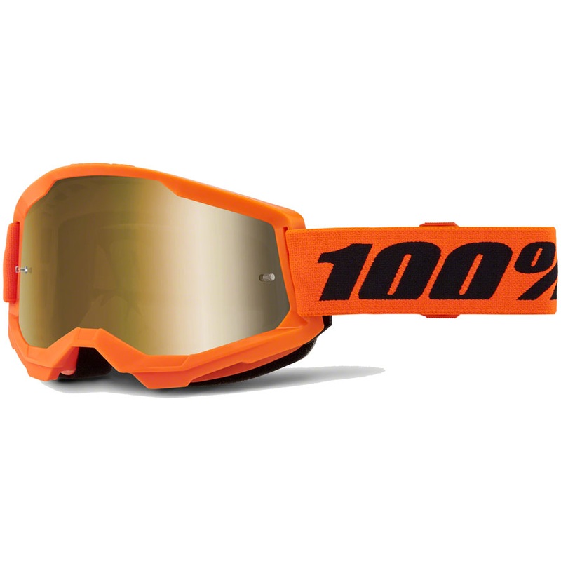 100% Strata 2 Goggles - Neon Orange/Mirror Gold