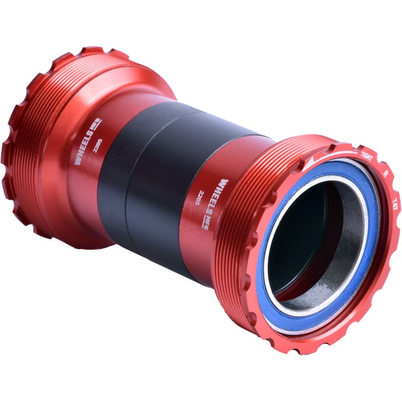 Wheels Manufacturing T47 Inboard Bottom Bracket - For 30mm Spindle ABEC-3 Bearings Fits Frames 68mm-132mm BB Shells Red