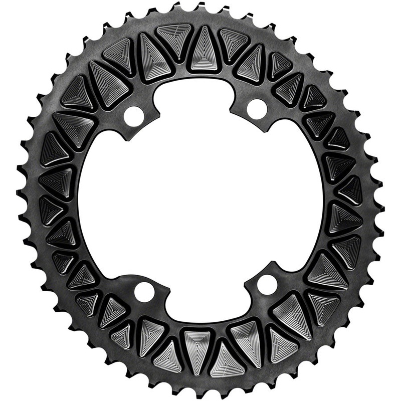 absoluteBLACK Premium Sub-Compact Oval 110 BCD Road Outer Chainring - 48t 110 Shimano Asymmetric BCD 4-Bolt BLK