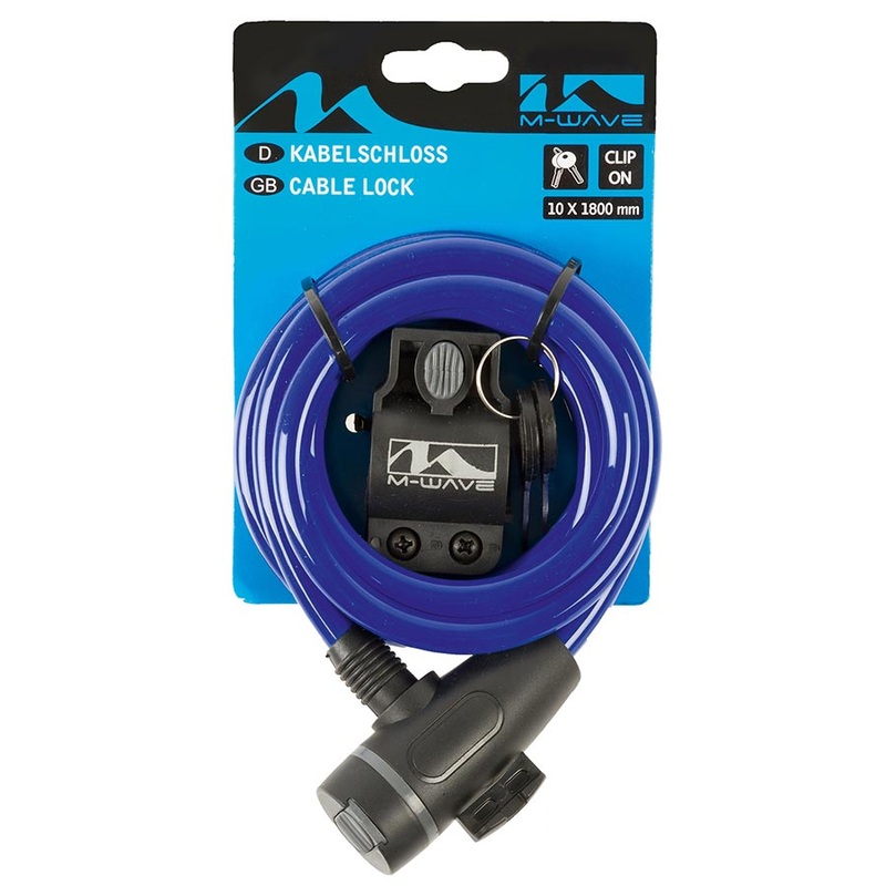 M-Wave S 10.18 Cable lock Key 10mm 10x1800mm Blue