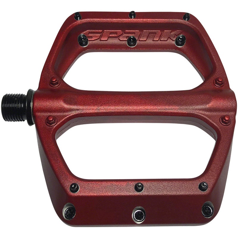 Spank SPOON DC Platform Pedals Body: Aluminum Spindle: Cr-Mo 9/16 Red Pair