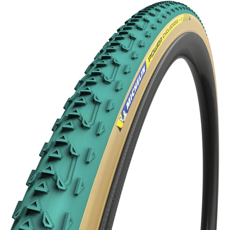 Michelin Power Cyclocross Jet Tire - 700 x 33 Tubular Folding Green/Tan