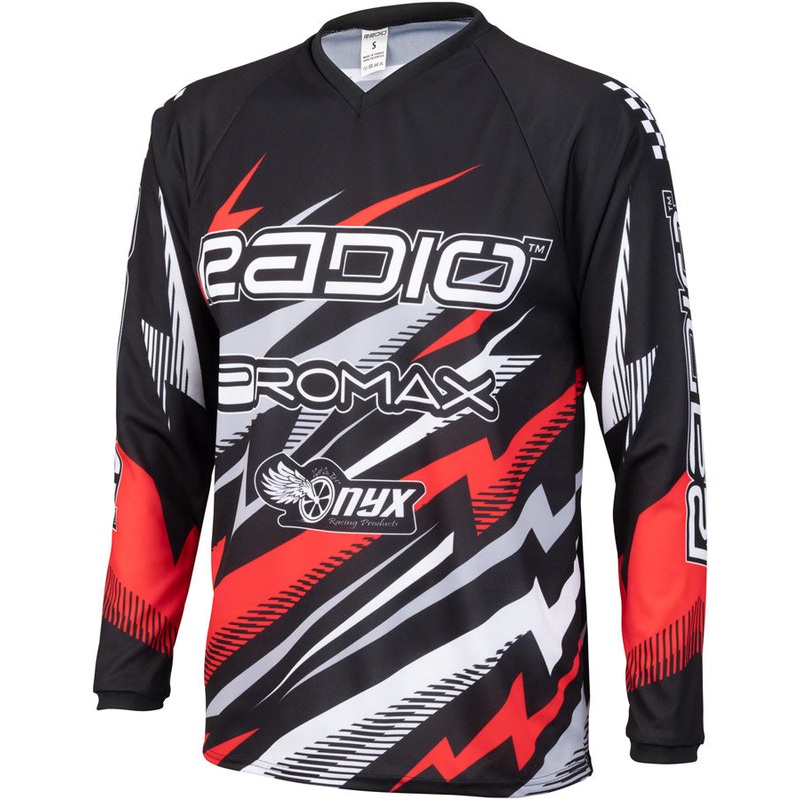Radio Lightning BMX Race Jersey - Red Long Sleeve Mens X-Small