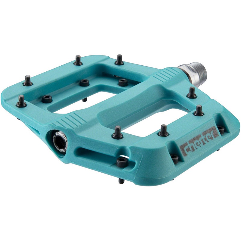 RaceFace Chester Pedals - Platform Composite 9/16"Turquoise Replaceable Pins