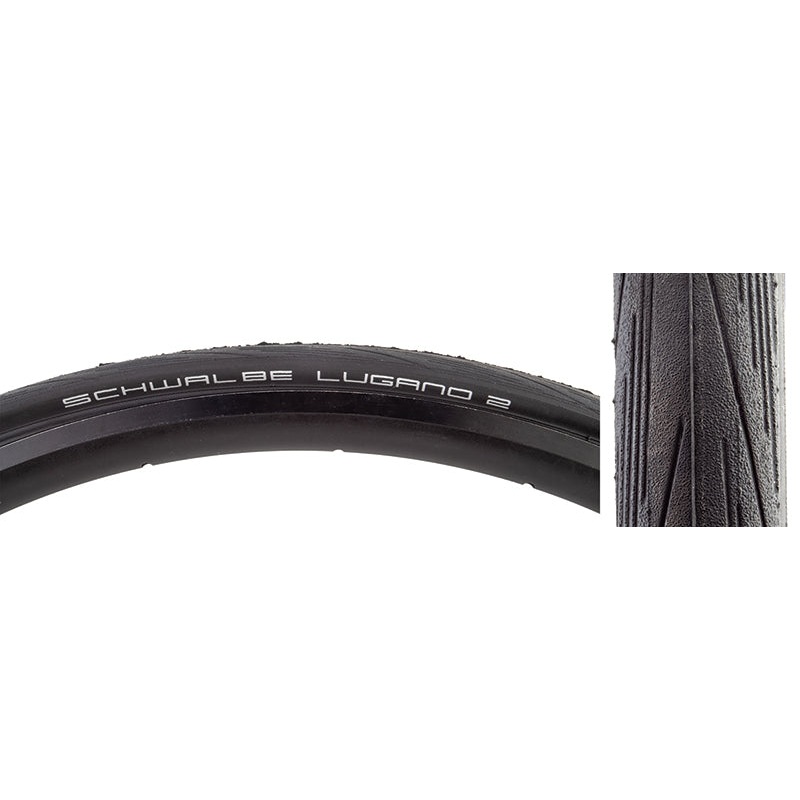 Schwalbe Lugano II Tire - 700 x 25 Clincher Wire Black K-Guard Endurance