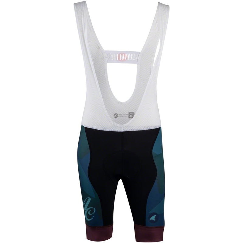 All-City Night Claw Mens Bib Short - BLK Dark Teal Spruce Green Mulberry Large
