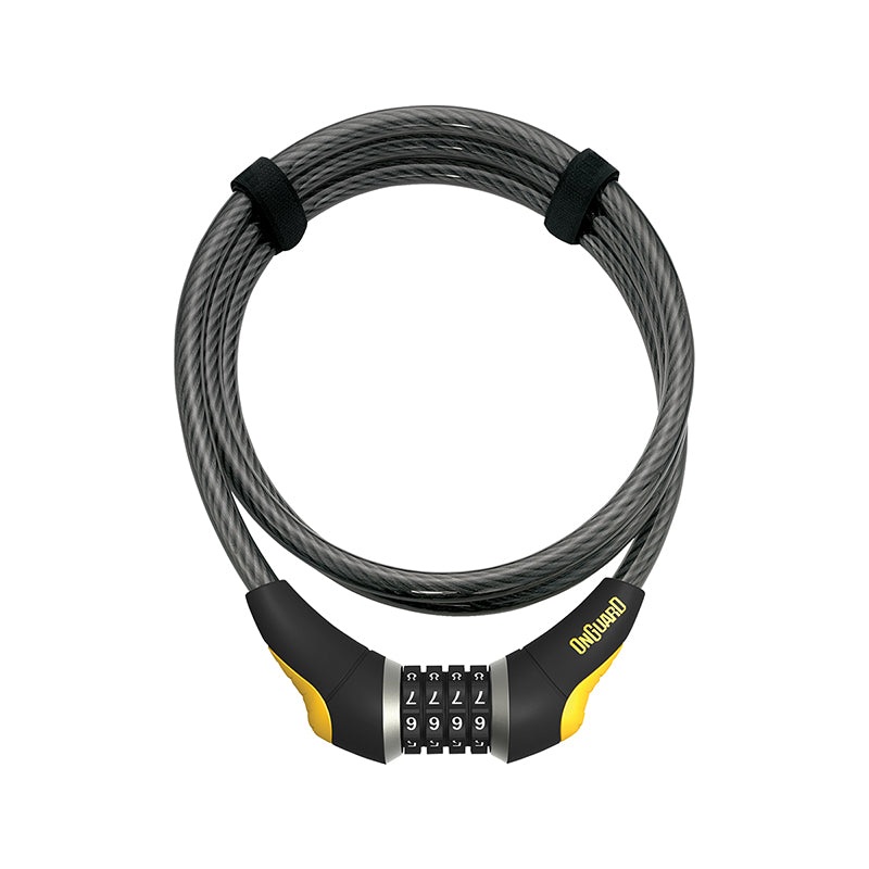 OnGuard Akita Resettable Combo Cable Lock: 6 x 12mm Gray/Yellow