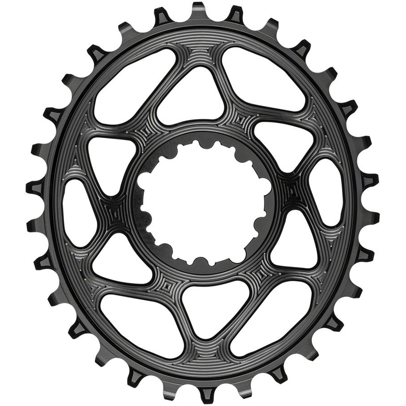 absoluteBLACK Oval Direct Mount Chainring - 30t SRAM 3-Bolt Direct Mount 3mm Offset Requires Hyperglide+ Chain BLK