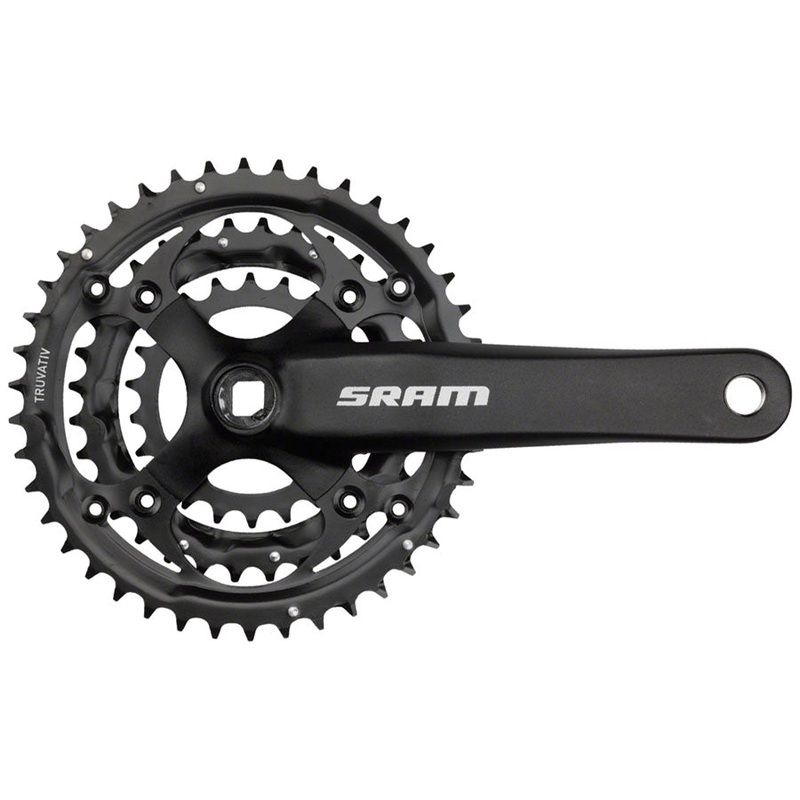 SRAM S-600 Crankset - 175mm 8-Speed 42/32/22t 104/64 BCD Square Taper JIS Spindle Interface BLK