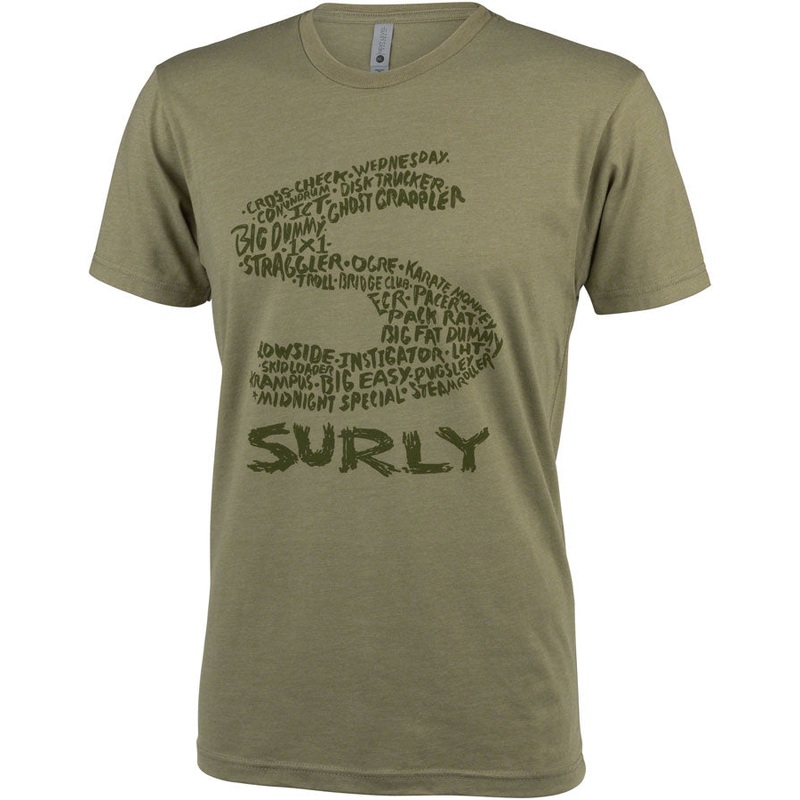 Surly Steel Consortium Mens T-Shirt - Light Olive Small