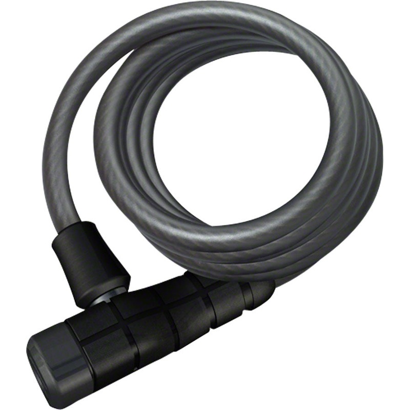 ABUS Primo 5510 Keyed Coiled Cable Lock: 180cmx10mm With Mount Black