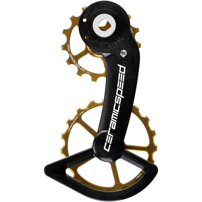 CeramicSpeed OSPW Pulley Wheel System SRAM Rival AXS - Alloy Pulley Carbon Cage Gold