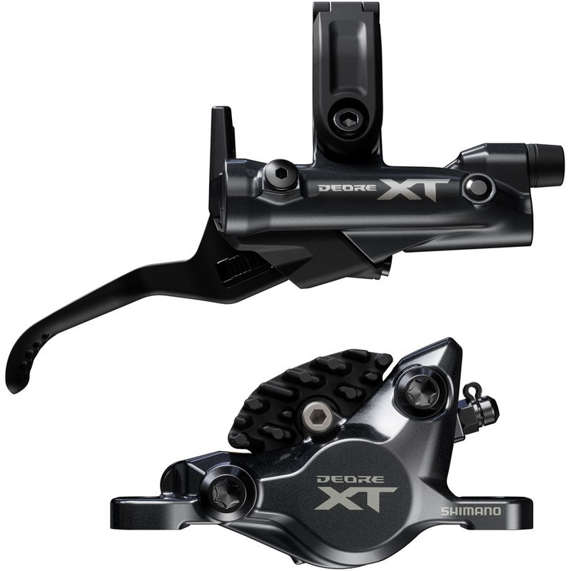 Shimano Deore XT M8200 Disc Brake Lever - Right/Rear Post Mount 2-Piston Caliper SM-BH90-SBM Hose Fin Metal Pads BLK