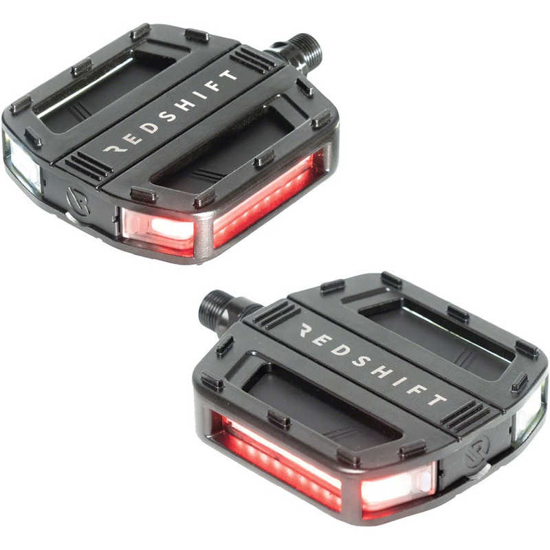 Redshift Sports Arclight City Flat Pedals - Aluminum 9/16" Black w/Lights