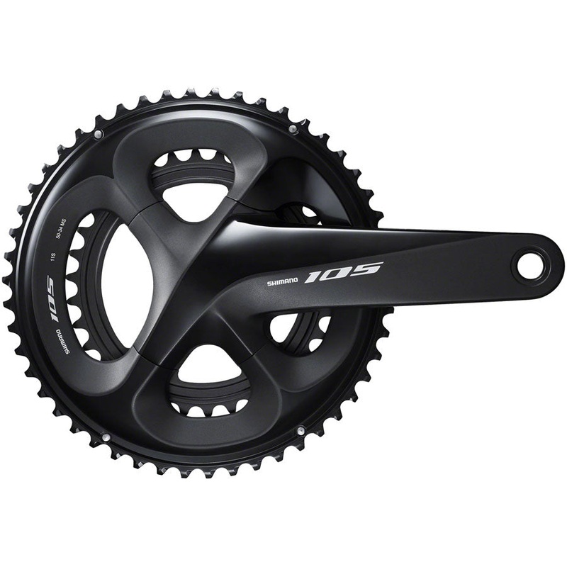 Shimano 105 FC-R7000 Crankset - 165mm 11-Speed W/O Rings 110 BCD Hollowtech Crank Arms Hollowtech II Spindle Interface BLK
