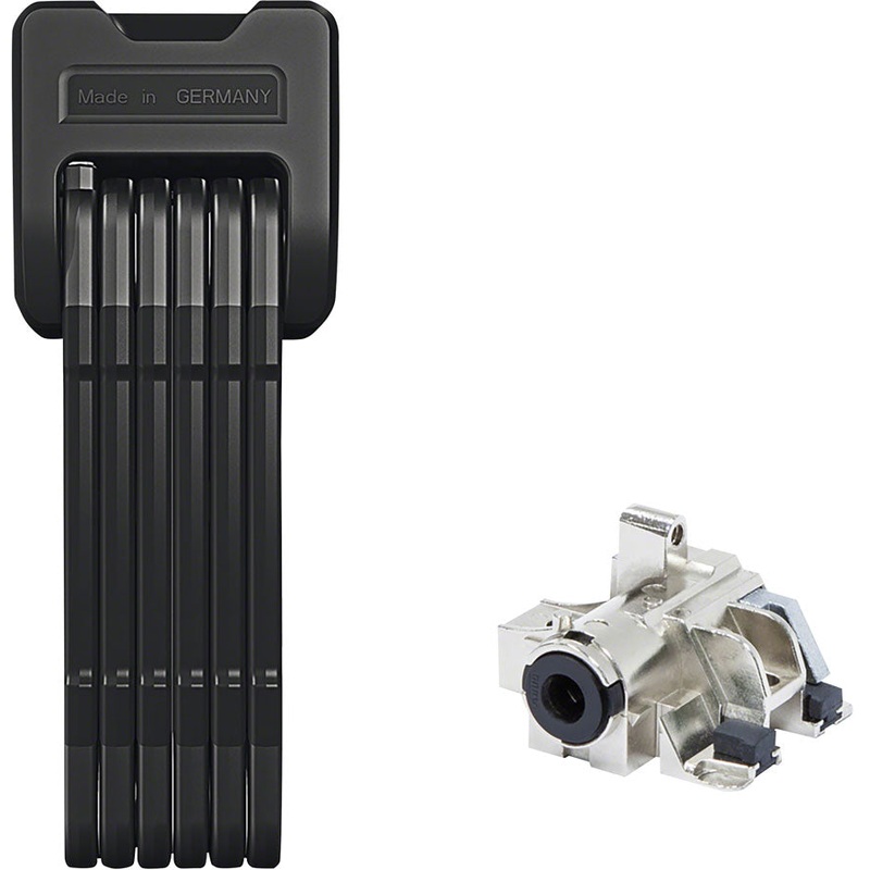 Abus Bordo 6405/85 Folding Lock: Black Plus Battery Frame 85cm