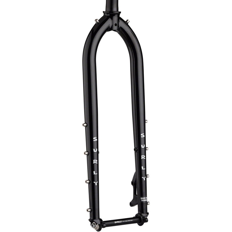 Surly Dinner Fork - 29" 15x110mm Thru-Axle 1-1/8" Straight Steerer 485mm Axle to Crown Steel BLK