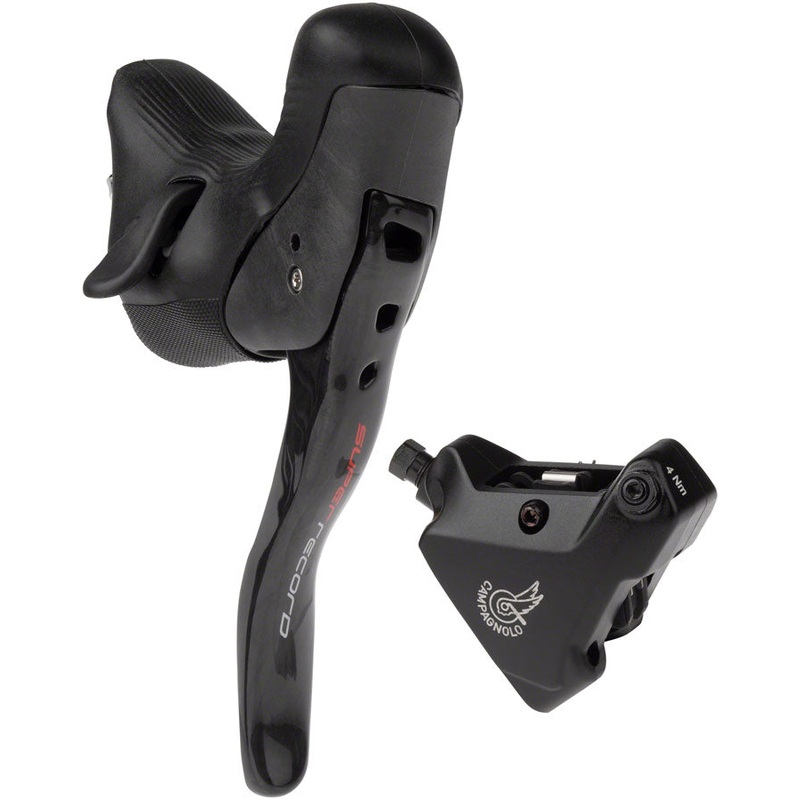 Campagnolo Super Record Ergopower EPS Hydraulic Brake/Shift Lever Disc Caliper - Left/Front 12-Speed 140mm Flat Mount Caliper BLK