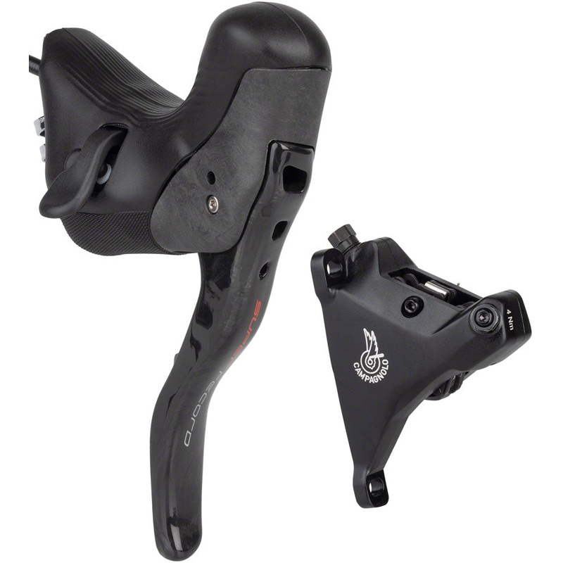 Campagnolo Super Record Ergopower EPS Hydraulic Brake/Shift Lever Disc Caliper - Left/Front 12-Speed 160mm Flat Mount Caliper BLK