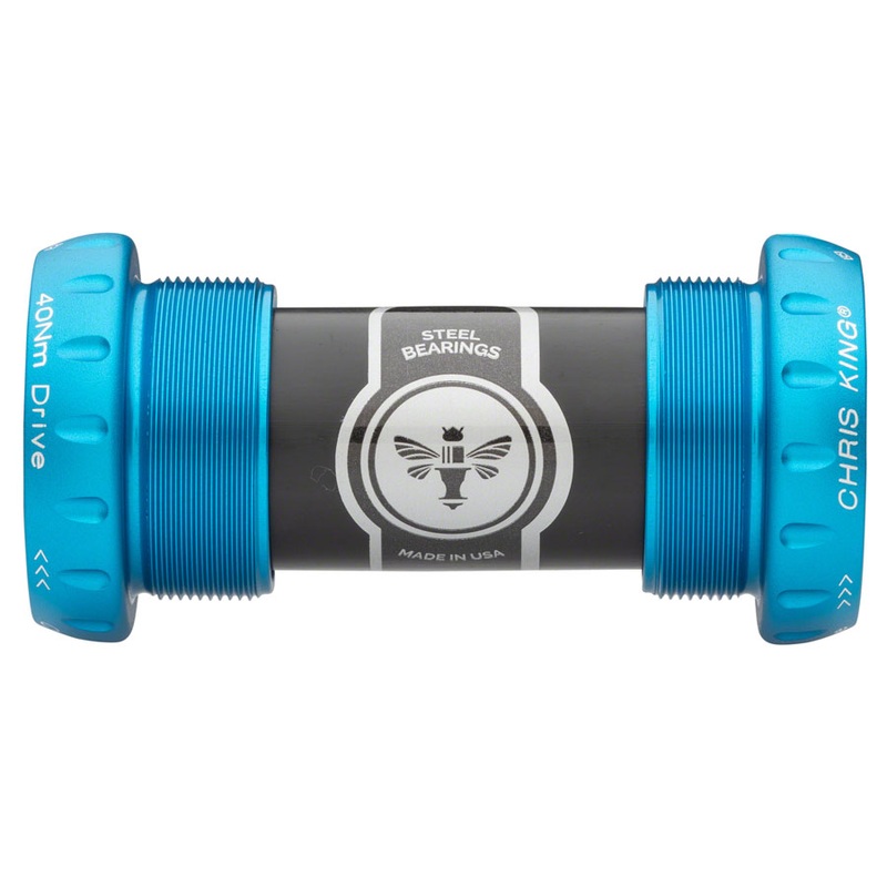 Chris King ThreadFit 24 Bottom Bracket Fit Kit 4 - English For Shimano Hollowtech II Matte Turquoise