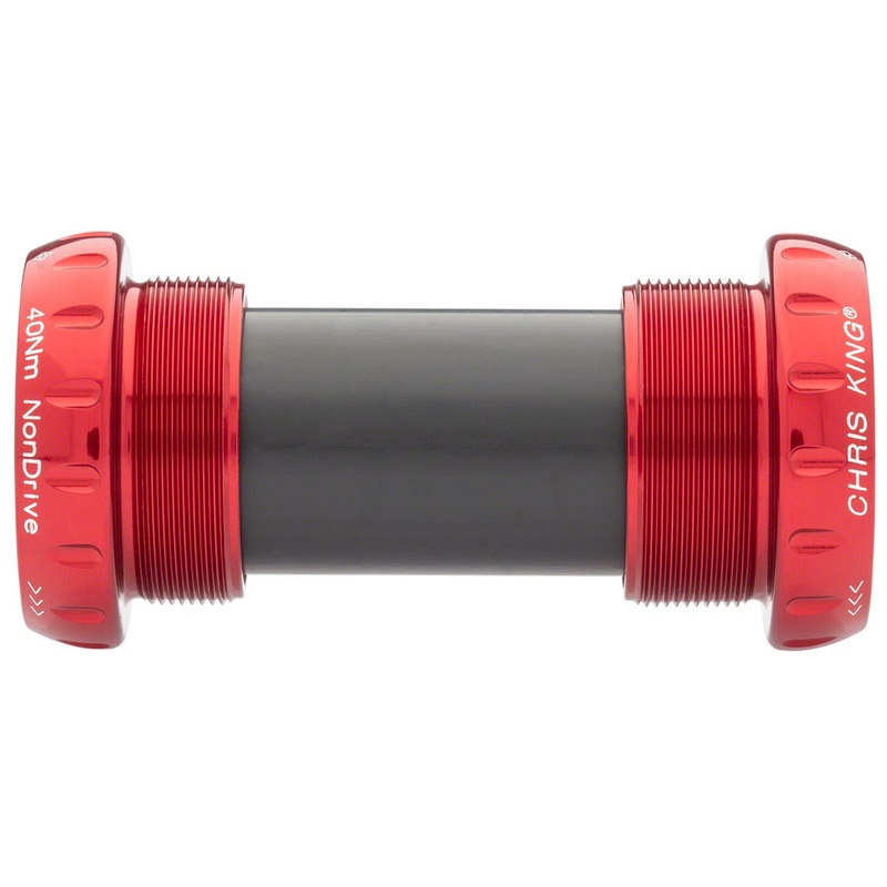 Chris King ThreadFit 24 Bottom Bracket Fit Kit 4 - English For Shimano Hollowtech II Red