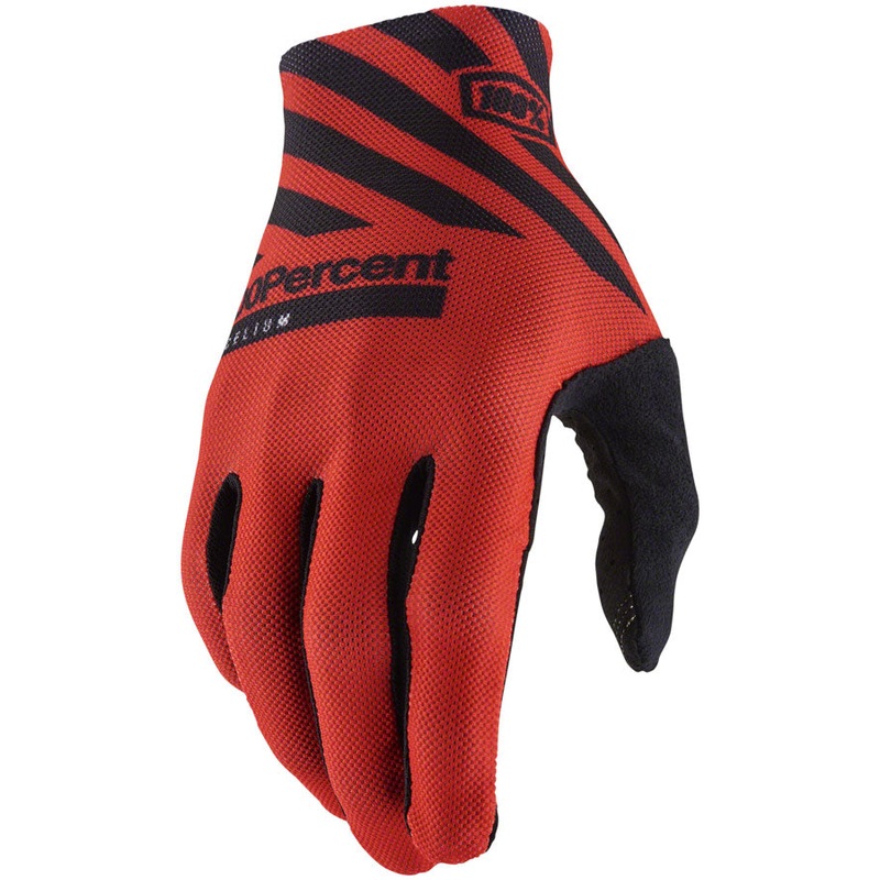100% Celium Gloves - Racer Red Full Finger Mens Medium