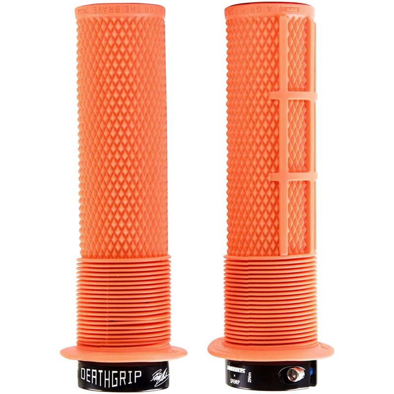 DMR DeathGrip Flanged Grips - Thick Lock-On Orange