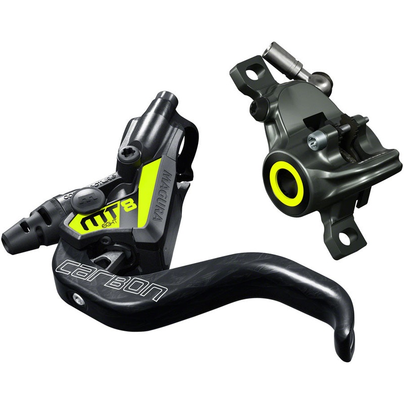 Magura MT8 SL Disc Brake Lever - Front Rear Hydraulic Post Mount Gray/YLW