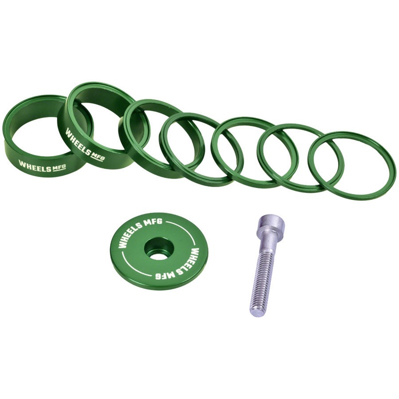 Wheels Manufacturing Essential StackRight Headset Spacer Kit - Green
