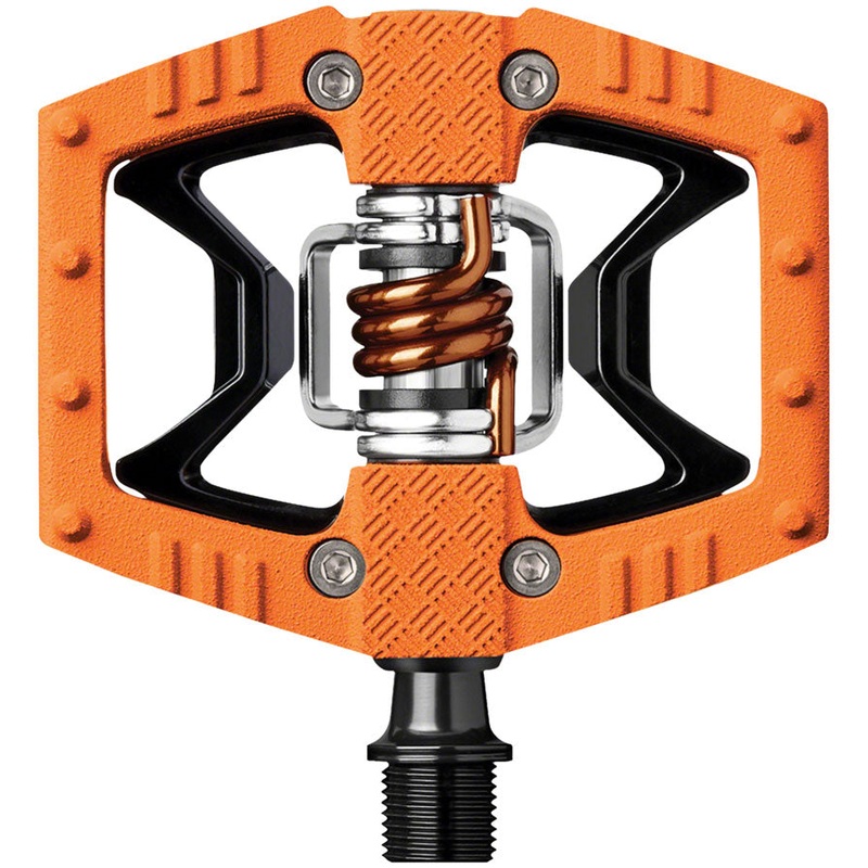 Crankbrothers Double Shot 2 Pedals - Single Side Clipless Platform Aluminum 9/16" Orange