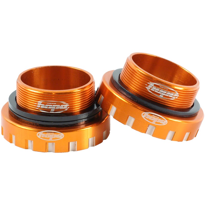 Hope BSA30 Threaded Bottom Bracket - 68/73/83/100/120mm For 30mm Spindle Stainless Orange