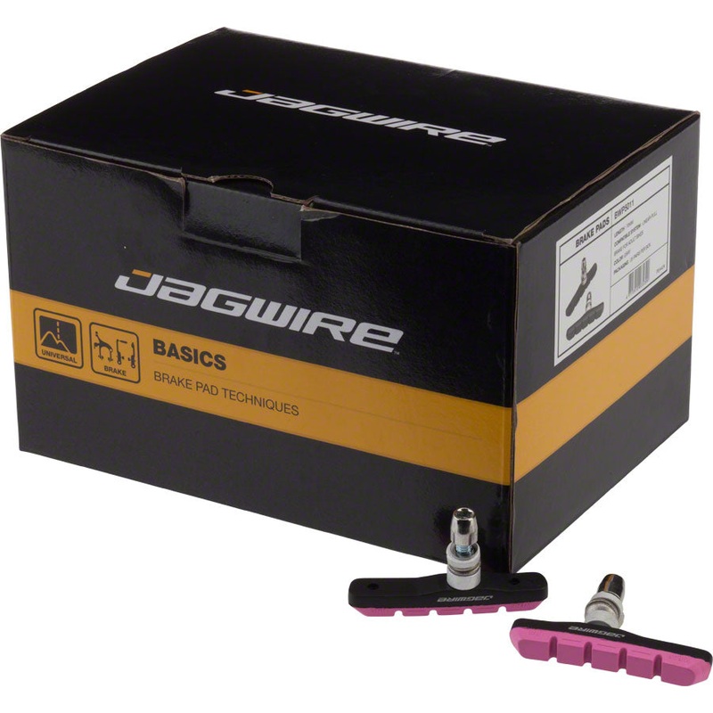 Jagwire Mountain Sport Brake Pads Threaded Post Box of 25 Pair Pink