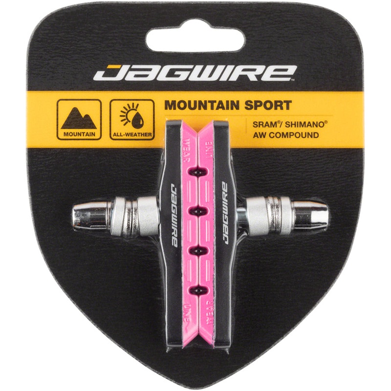 Jagwire Mountain Sport Brake Pads Threaded Post Pink