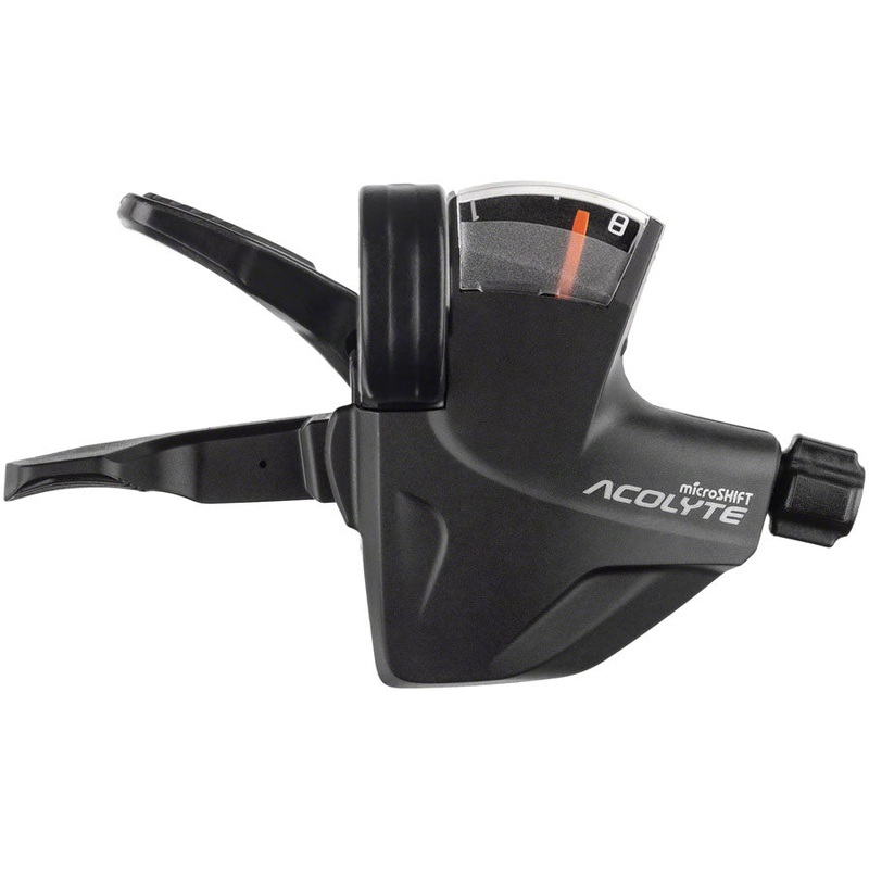microSHIFT Acolyte Quick Trigger Pro Right Shifter - 1x8 Speed Gear Indicator BLK Acolyte Compatible Only