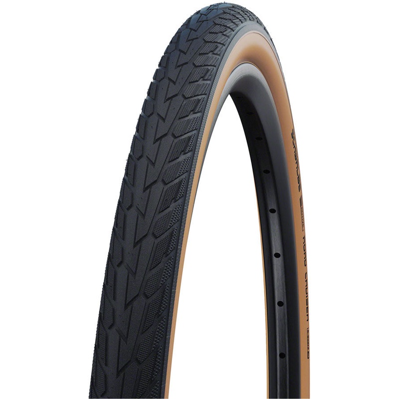 Schwalbe Road Cruiser Tire - 26 x 1.75 Clincher Wire Gumwall/BLK K-Guard Green