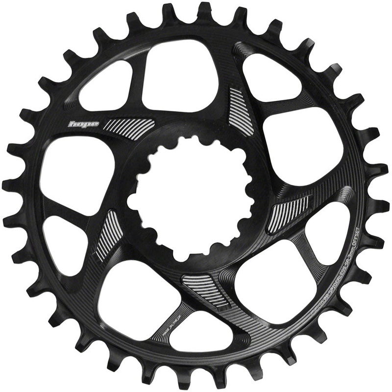 Hope Spiderless Retainer Chainring - 34t SRAM Direct Mount 3mm Offset R22 BLK